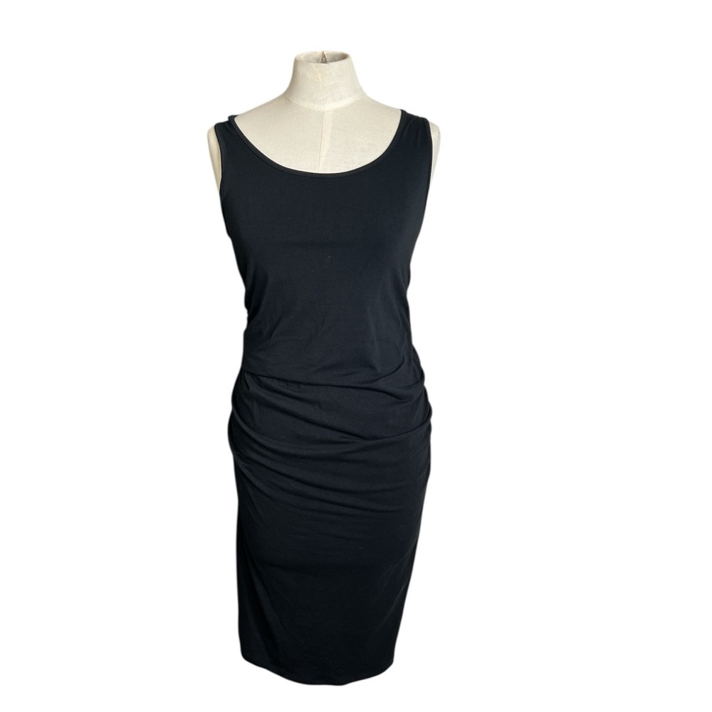 Isabel Maternity by Ingrid & Isabel Black Midi Dress – Sleeveless, Ruched (NWT)